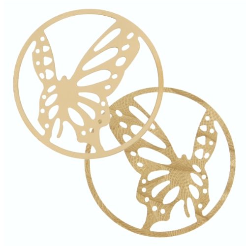 MY iMenso Cover Insignia Silber gelb vergoldet Schmetterling 33-0694